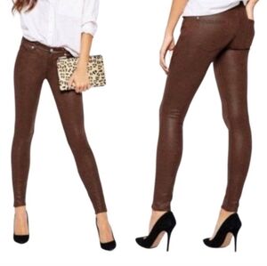 7 For All Mankind Vegan Leather Pants Size Medium Chocolate Brown